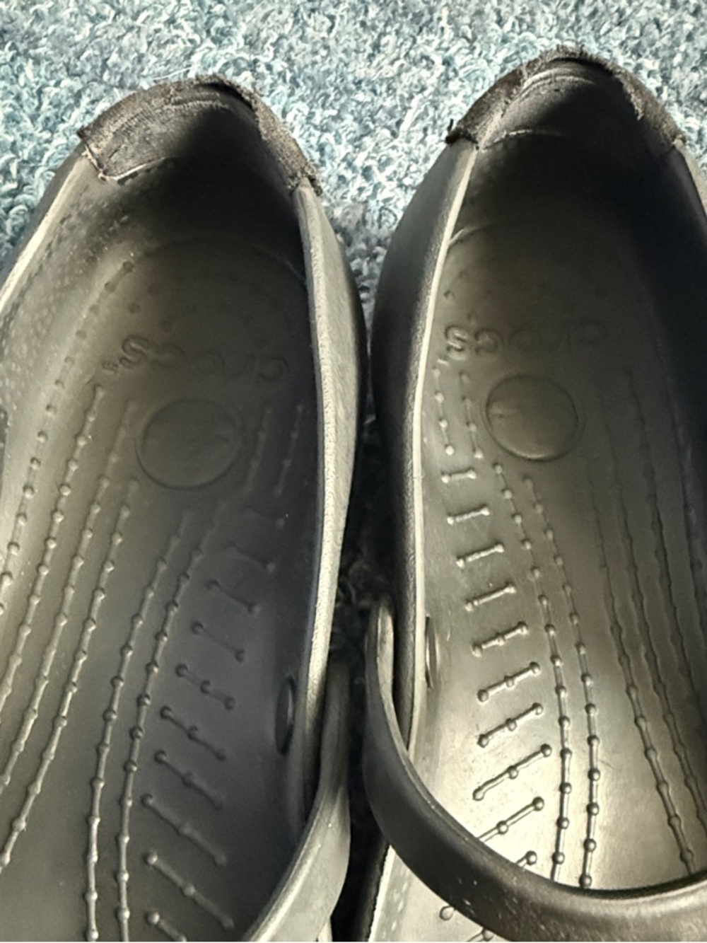 CROCS Black Mary Jane Ballet Flats with Strap - Picture 4 of 5
